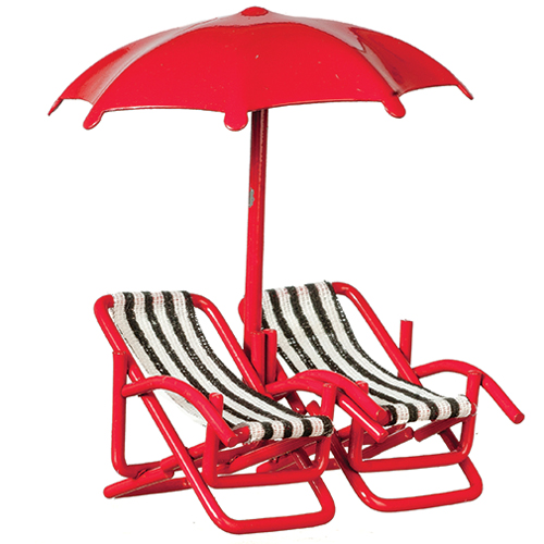 1/2" Scale  2 Chairs, Umbrella